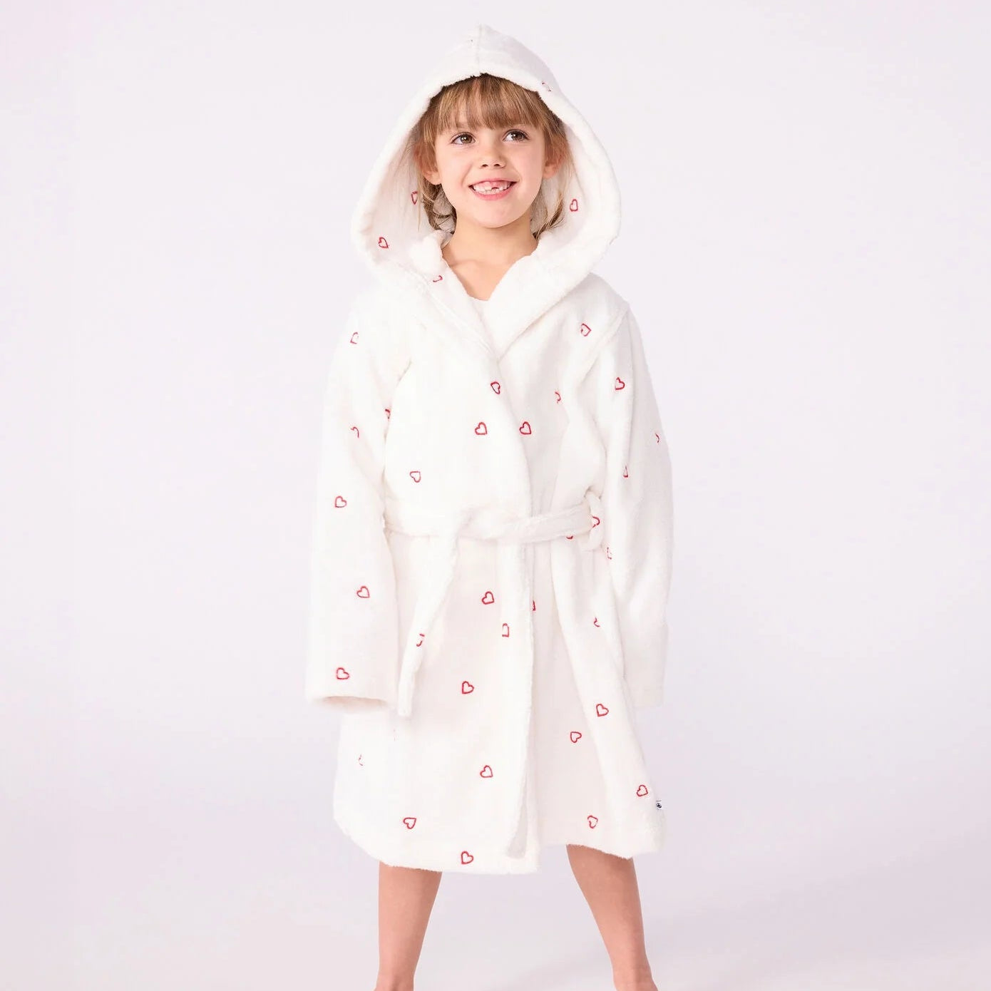 Badjas geborduurde hartjes - Petit Bateau