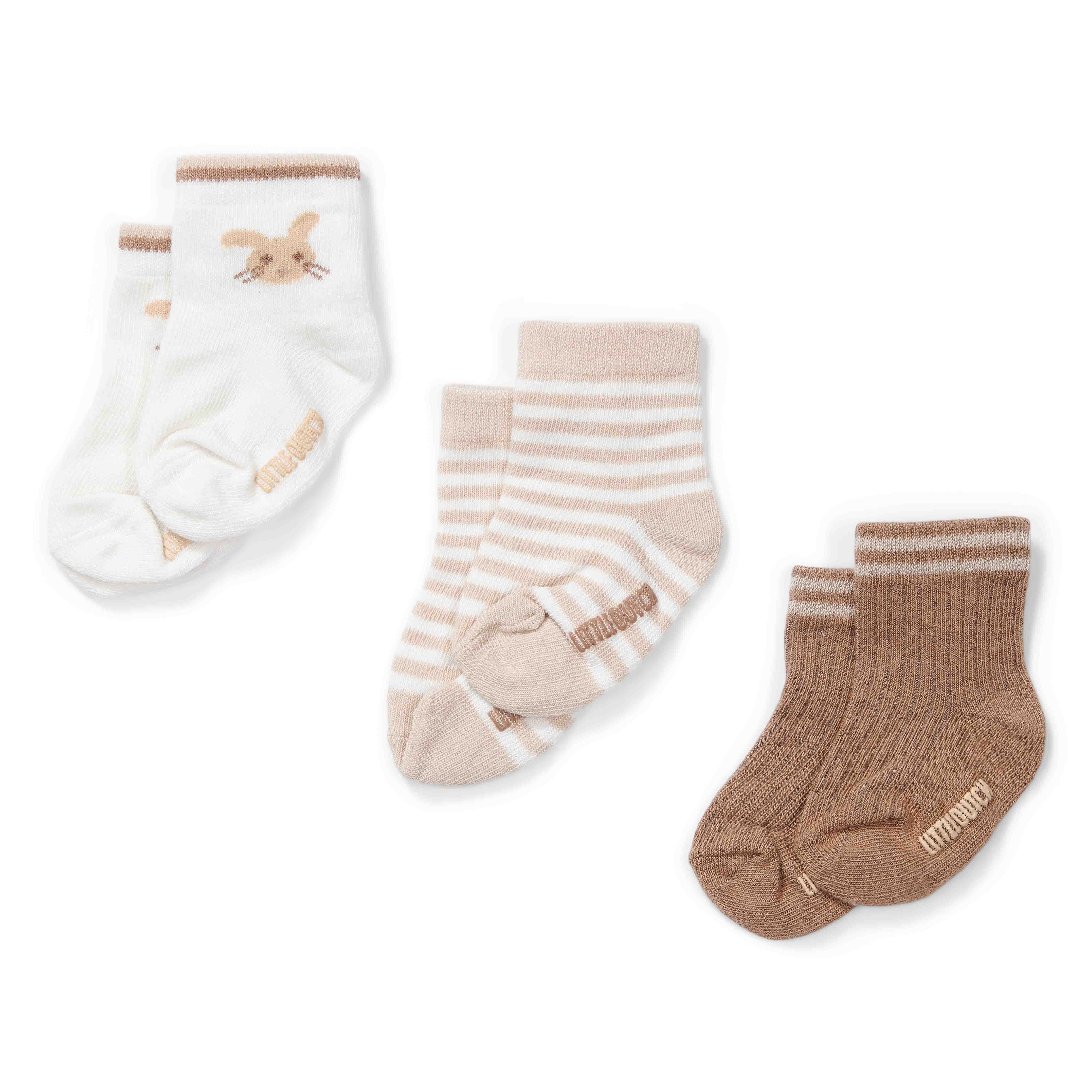 Babysokjes Baby Bunny set van 3 stuks - Maat 62-74 - Little Dutch