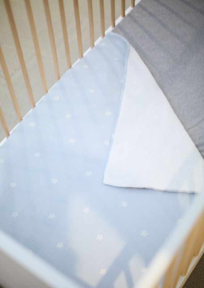 Babydekentje tetra bloemetjes lichtblauw - Childhome