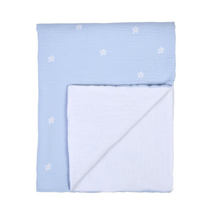 Babydekentje tetra bloemetjes lichtblauw - Childhome