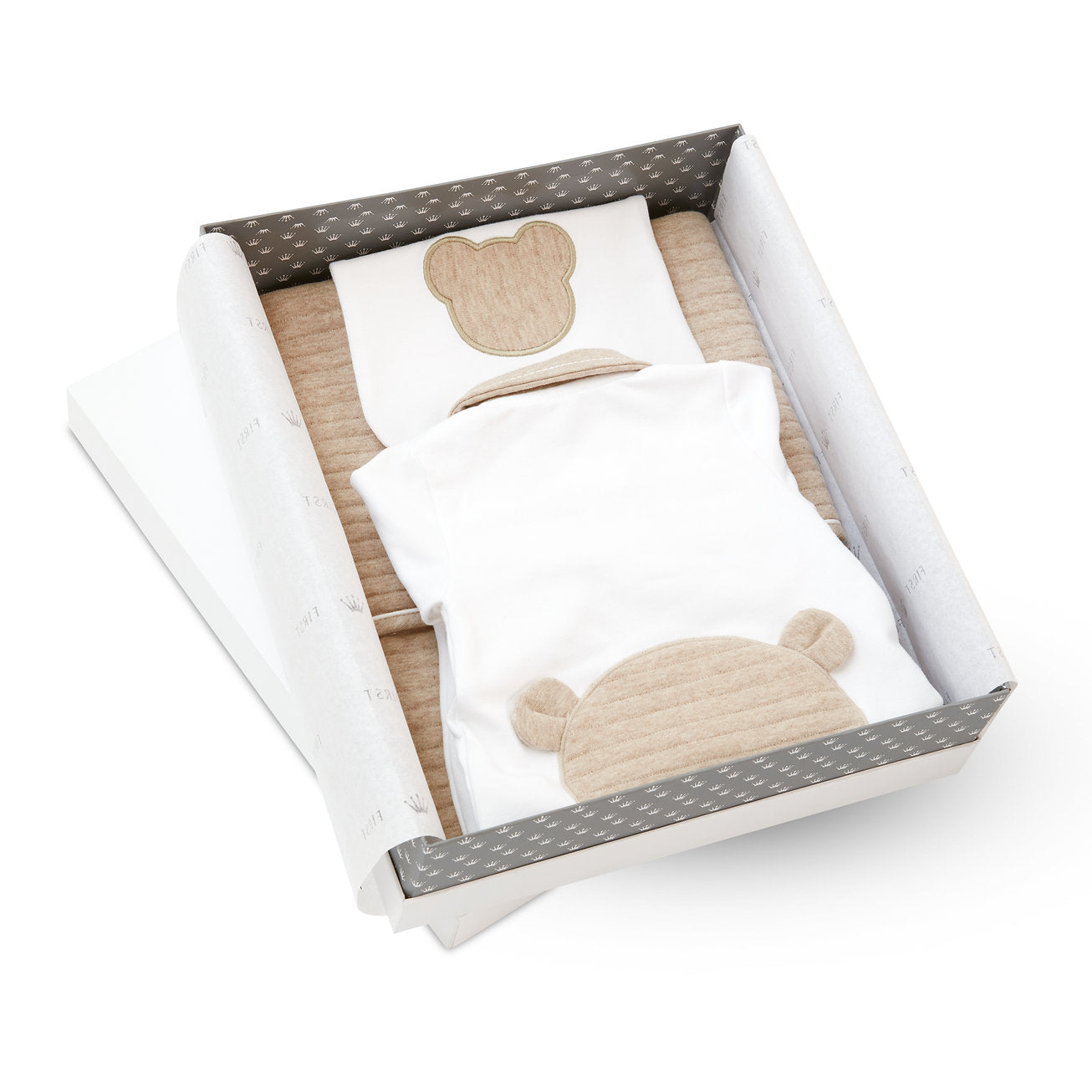 Geschenkset Slab/Babypakje beige - First