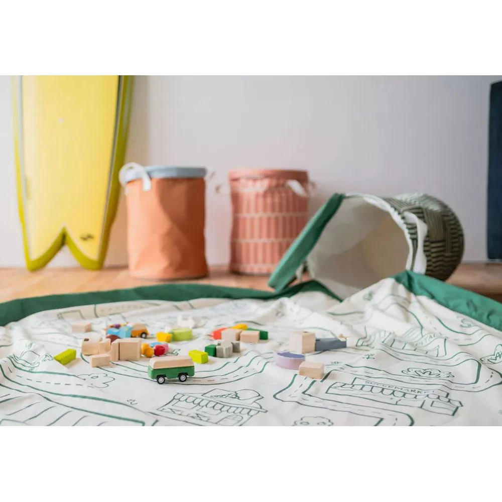 Play & Go Speelmat-Opbergzak Roadmap Green 140 cm