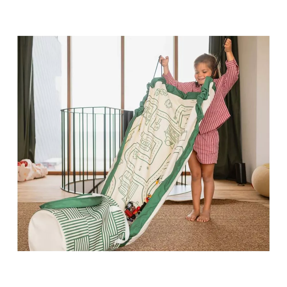 Play & Go Speelmat-Opbergzak Roadmap Green 140 cm
