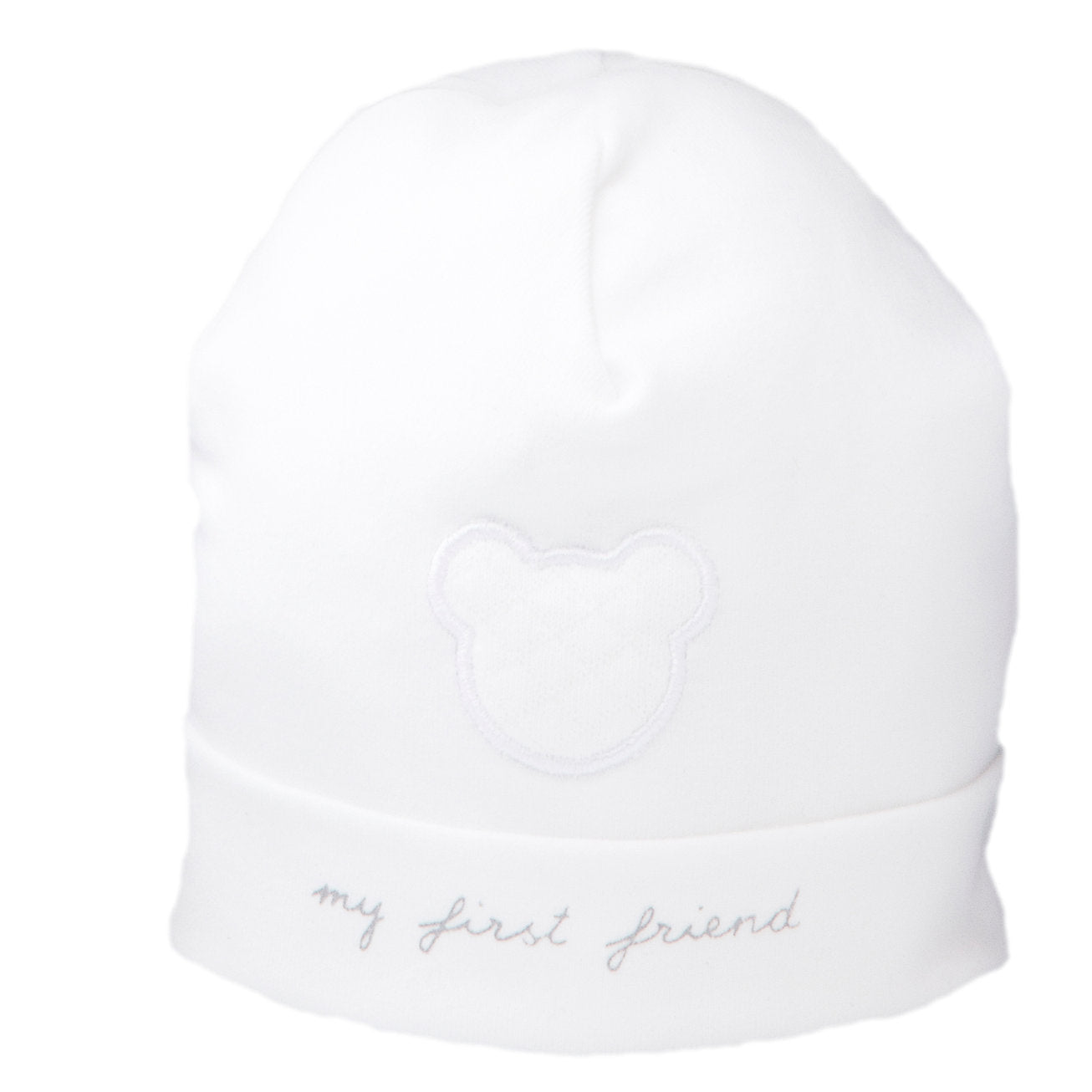 Babymutsje - wit beertje - maat 36 - First