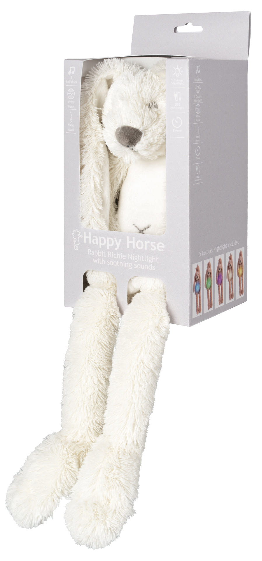 Ivory Rabbit Richie Nightlight with soothing sounds - Happy Horse