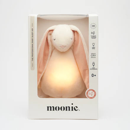 Moonie The Humming Friend Powder 2.0 - hartslag knuffel - konijn - roze oren