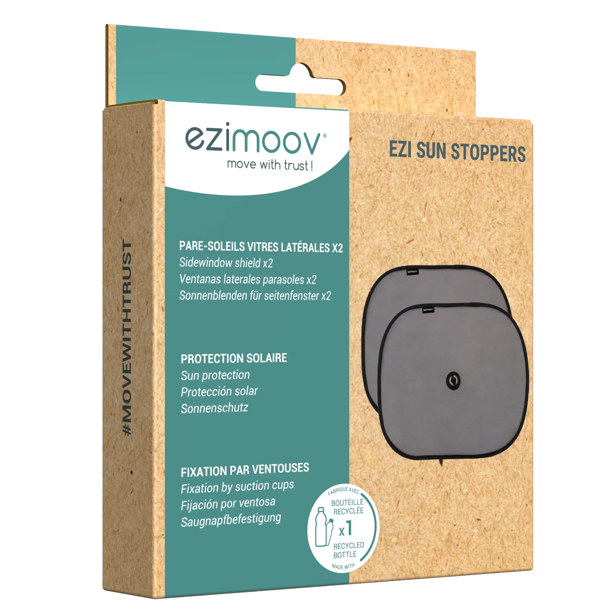 Ezimoov Zonnescherm Sun Stopper 2-pack Zwart