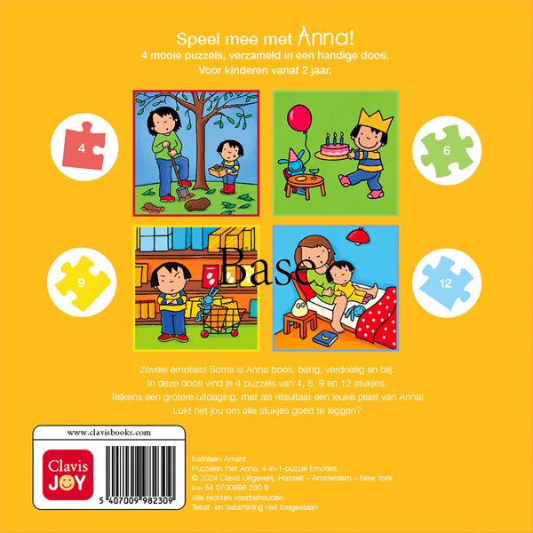 Puzzelen met Anna. 4-in-1-puzzel emoties