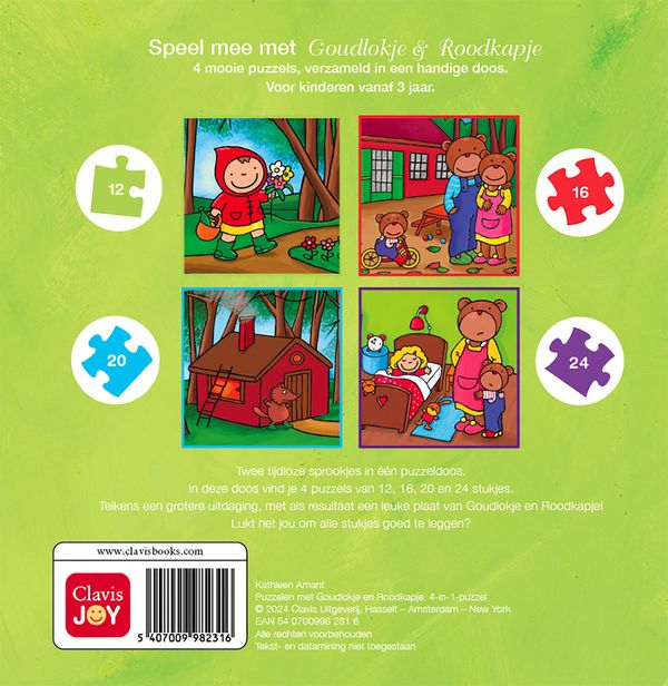 Puzzelen met Goudlokje en Roodkapje - 4-in-1-puzzel