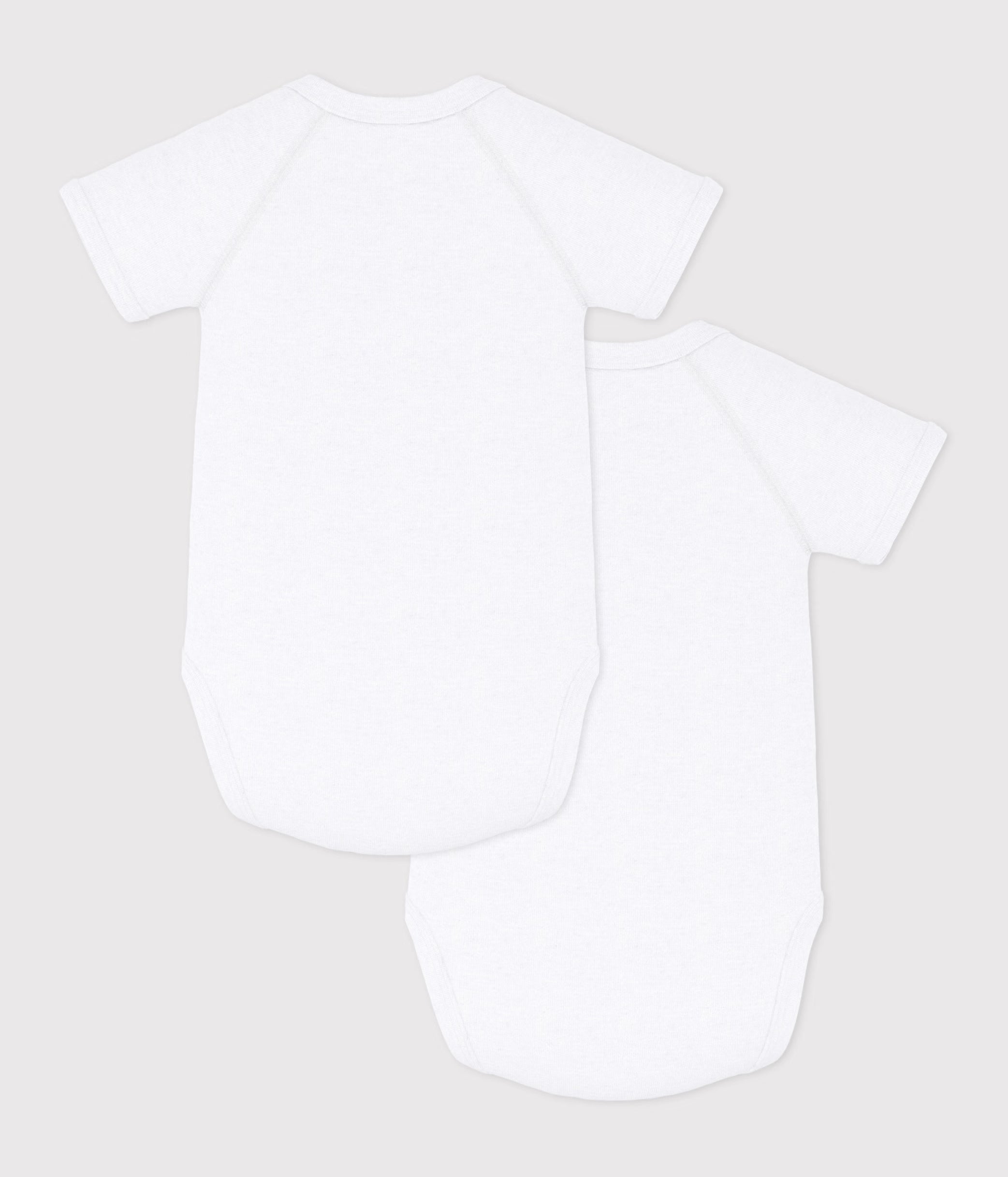 Petit Bateau - Set van 2 body's wit - korte mouw