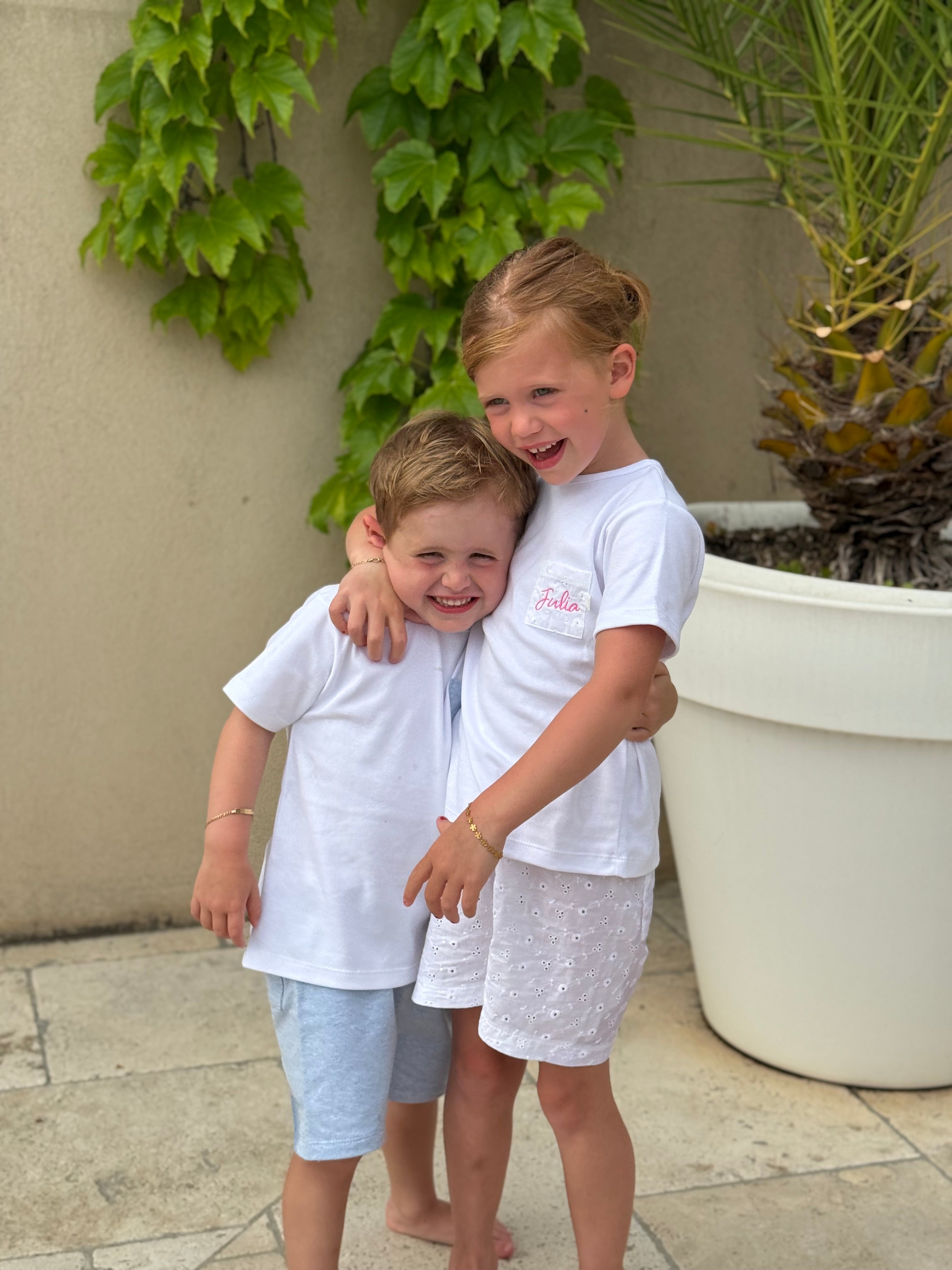 Tweedelige pyjama wit - meisje