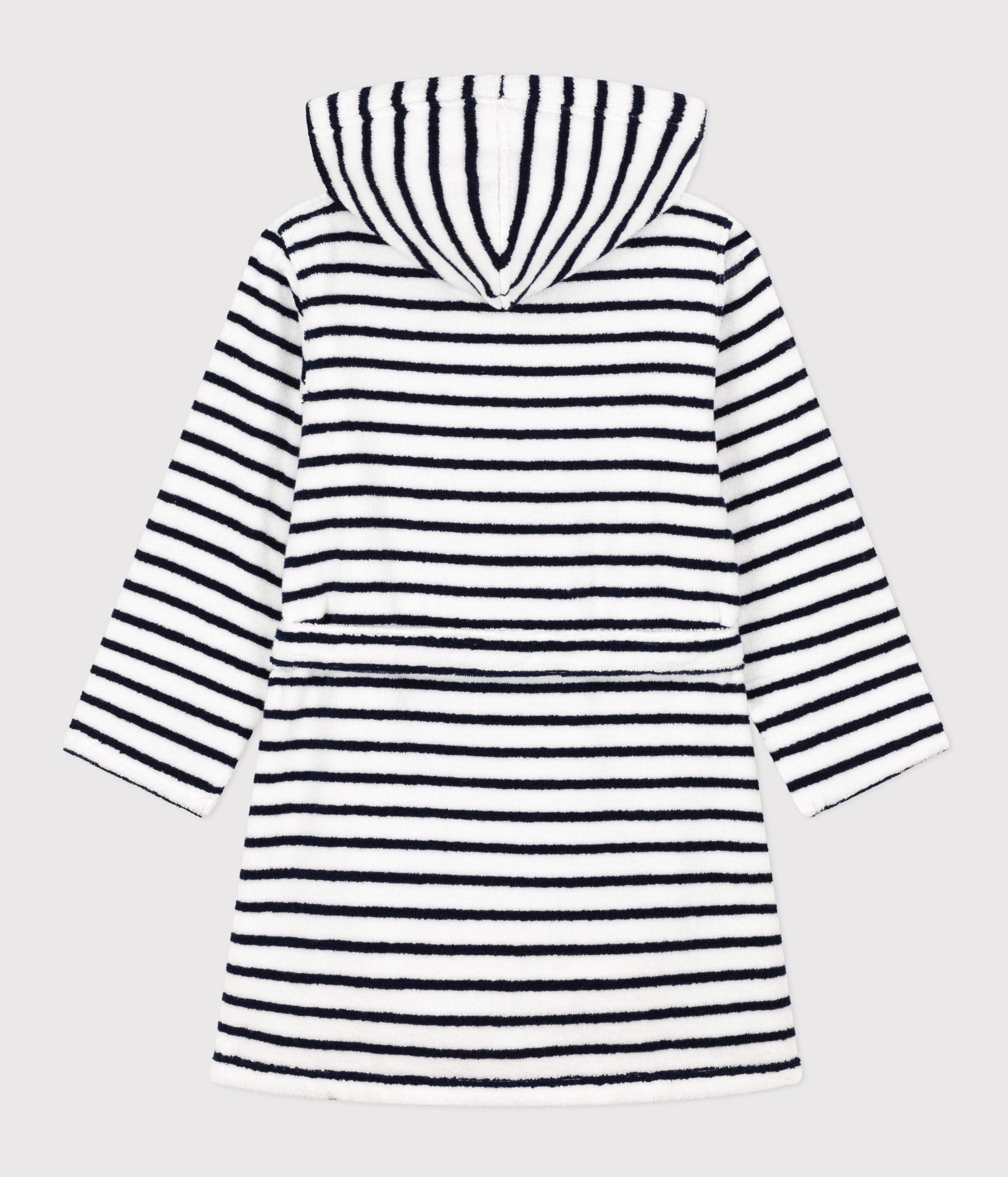 Badjas in badstof voor meisjes/jongens - gestreept - Petit Bateau