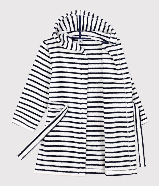 Badjas in badstof voor meisjes/jongens - gestreept - Petit Bateau