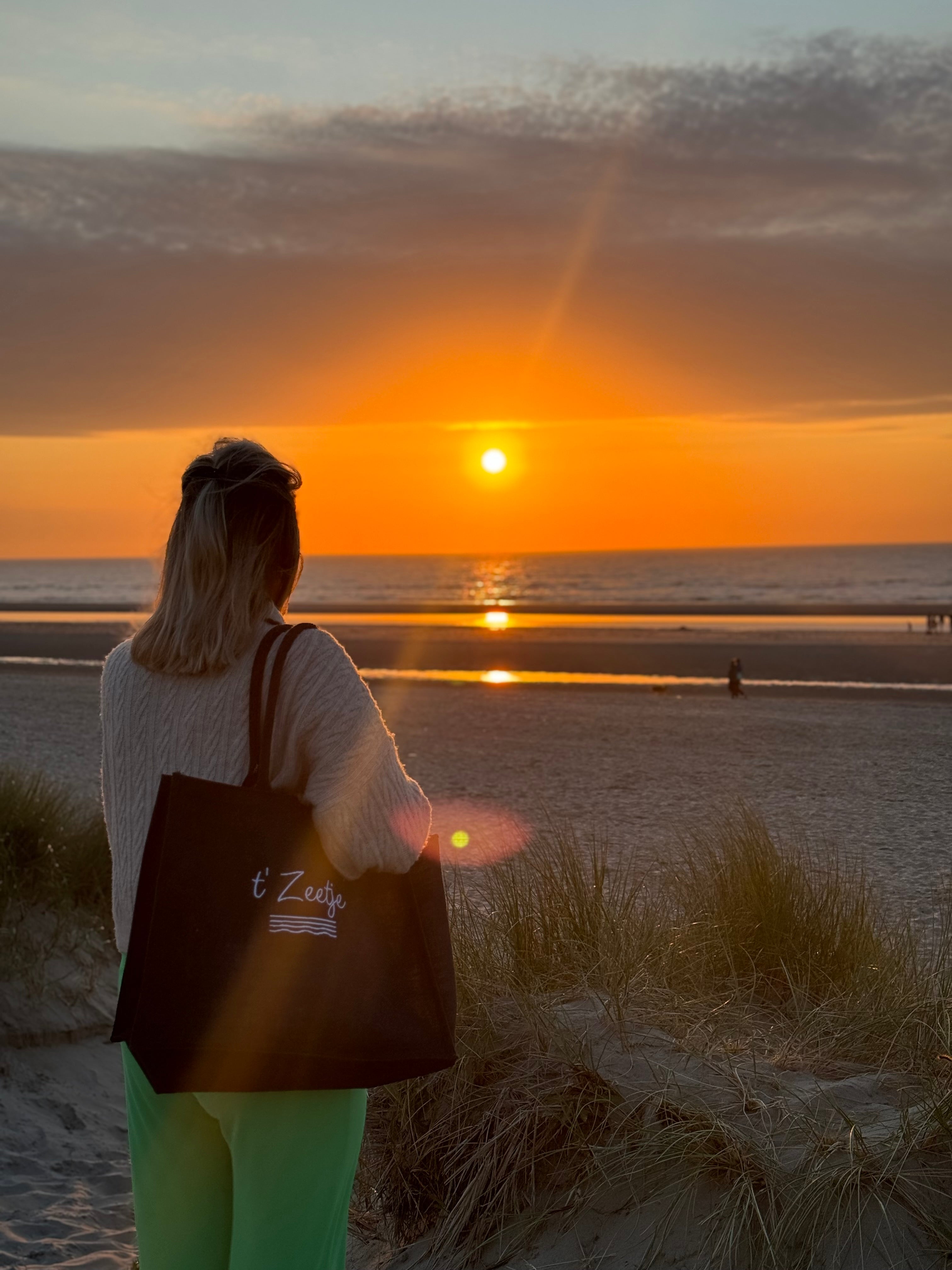 Jute tas - blauw/rood