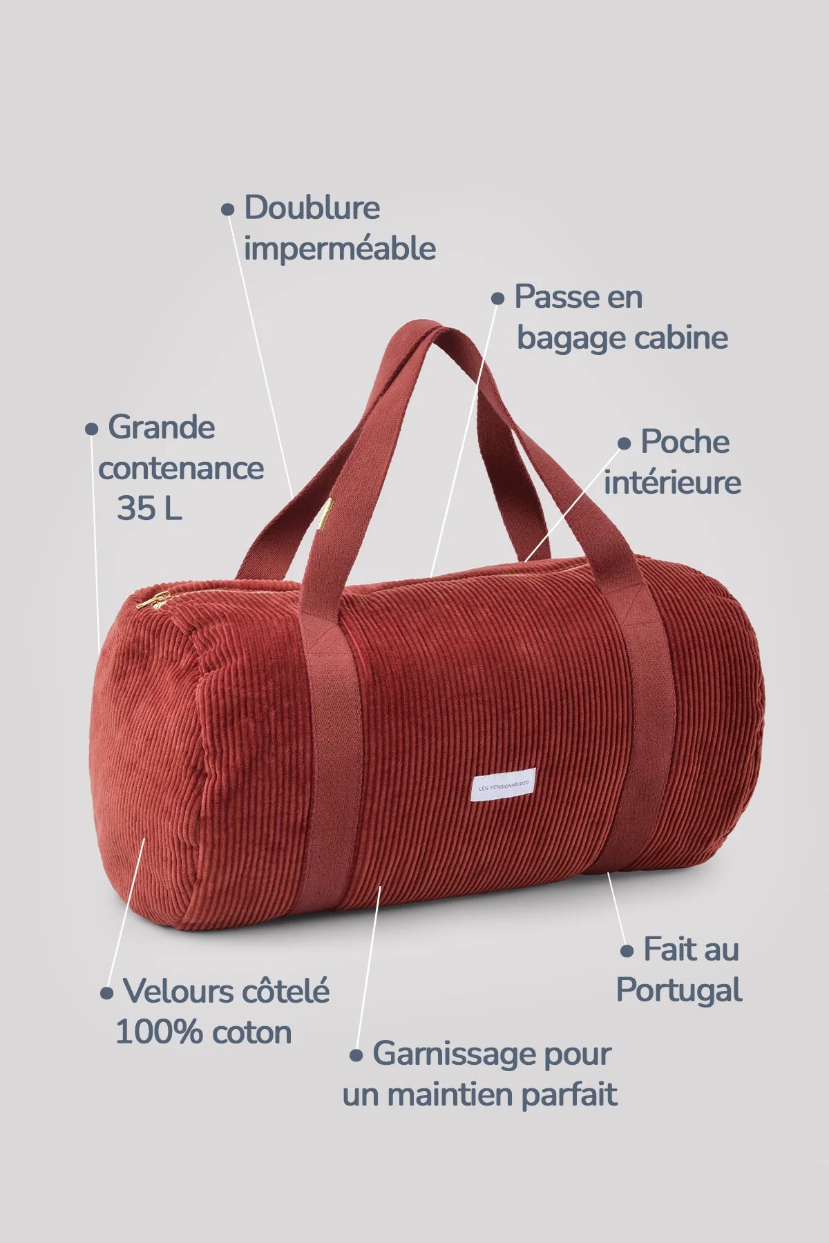 Weekendtas corduroy - Les Pensionnaires