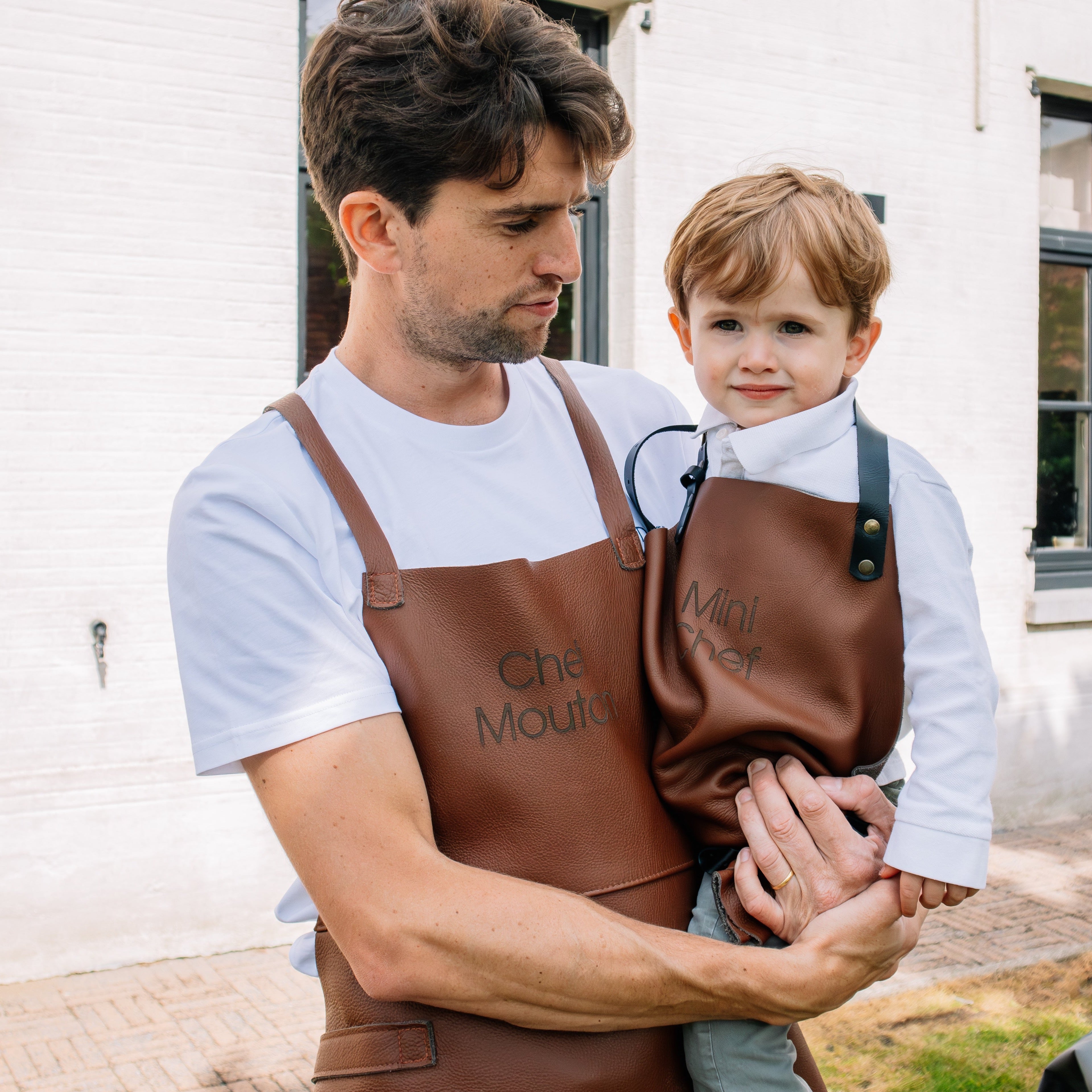Luxe lederen keukenschort - kids