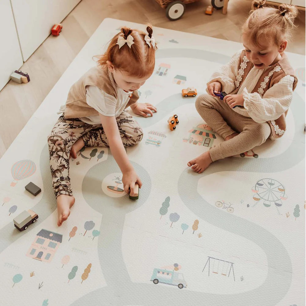 Play & Go Tiloo village puzzlemat, storage box, and mini house