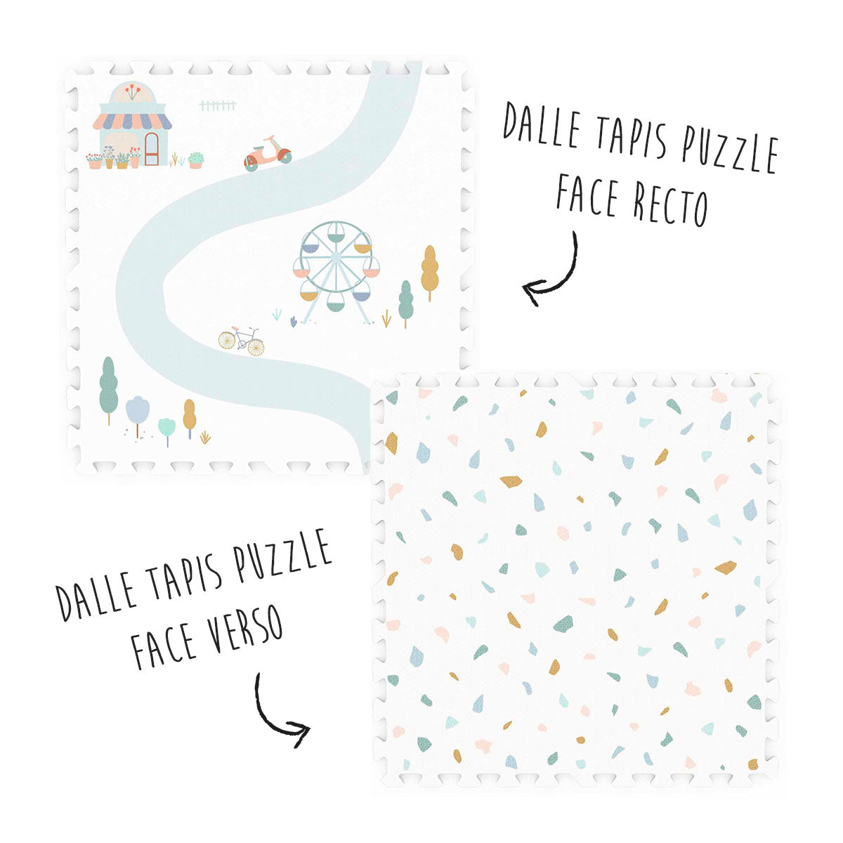 Play & Go Tiloo village puzzlemat, storage box, and mini house