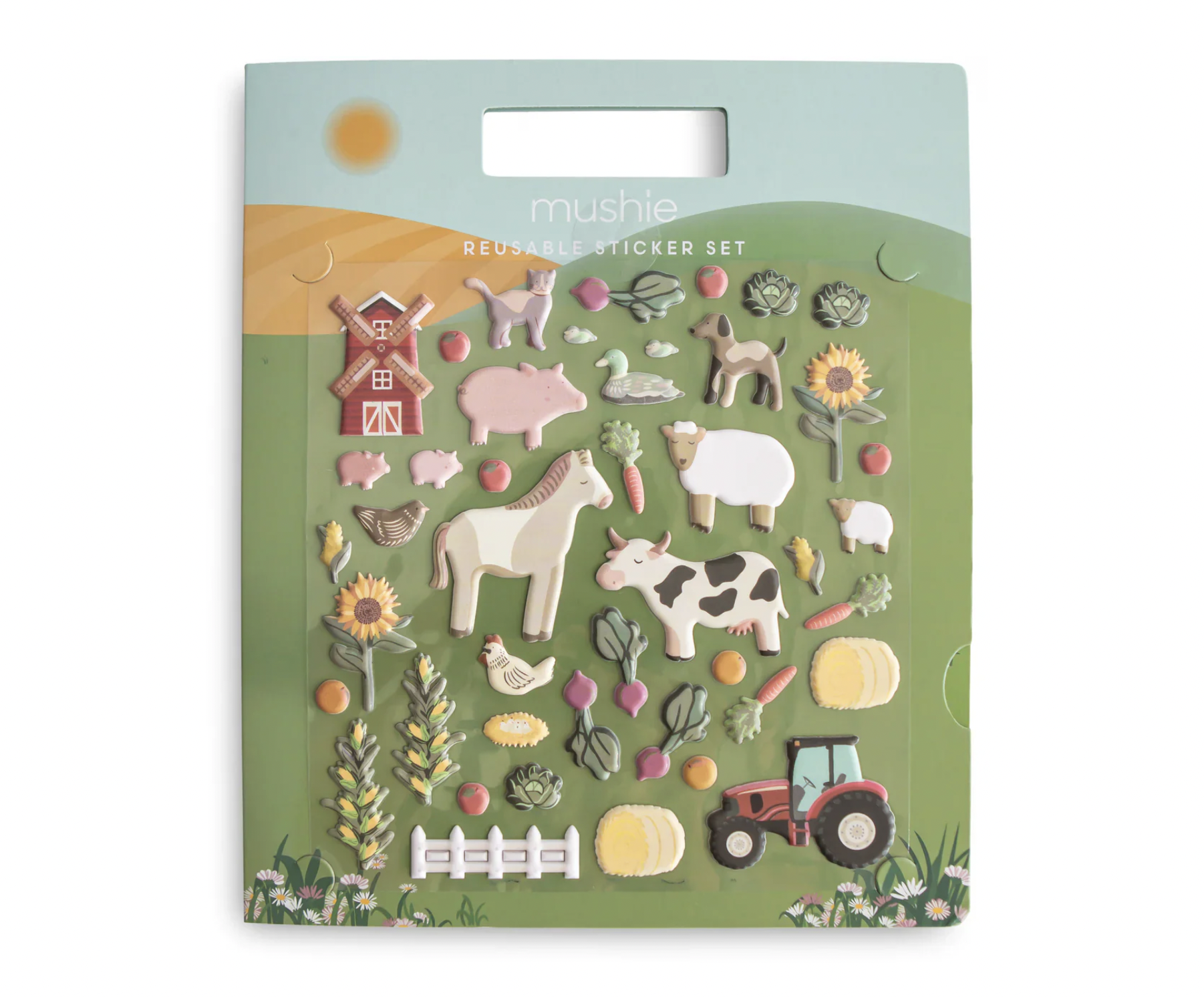 Mushie sticker book farm