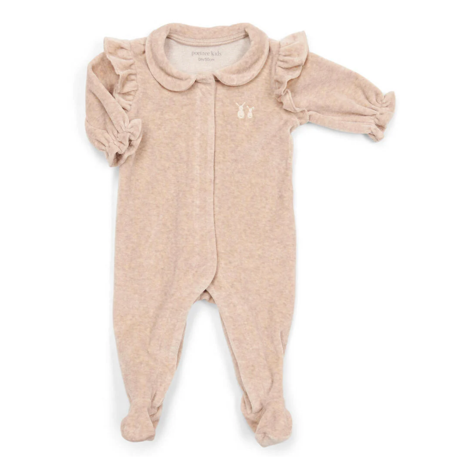 Velours baby pyjama camel 1 maand - Poetree Kids