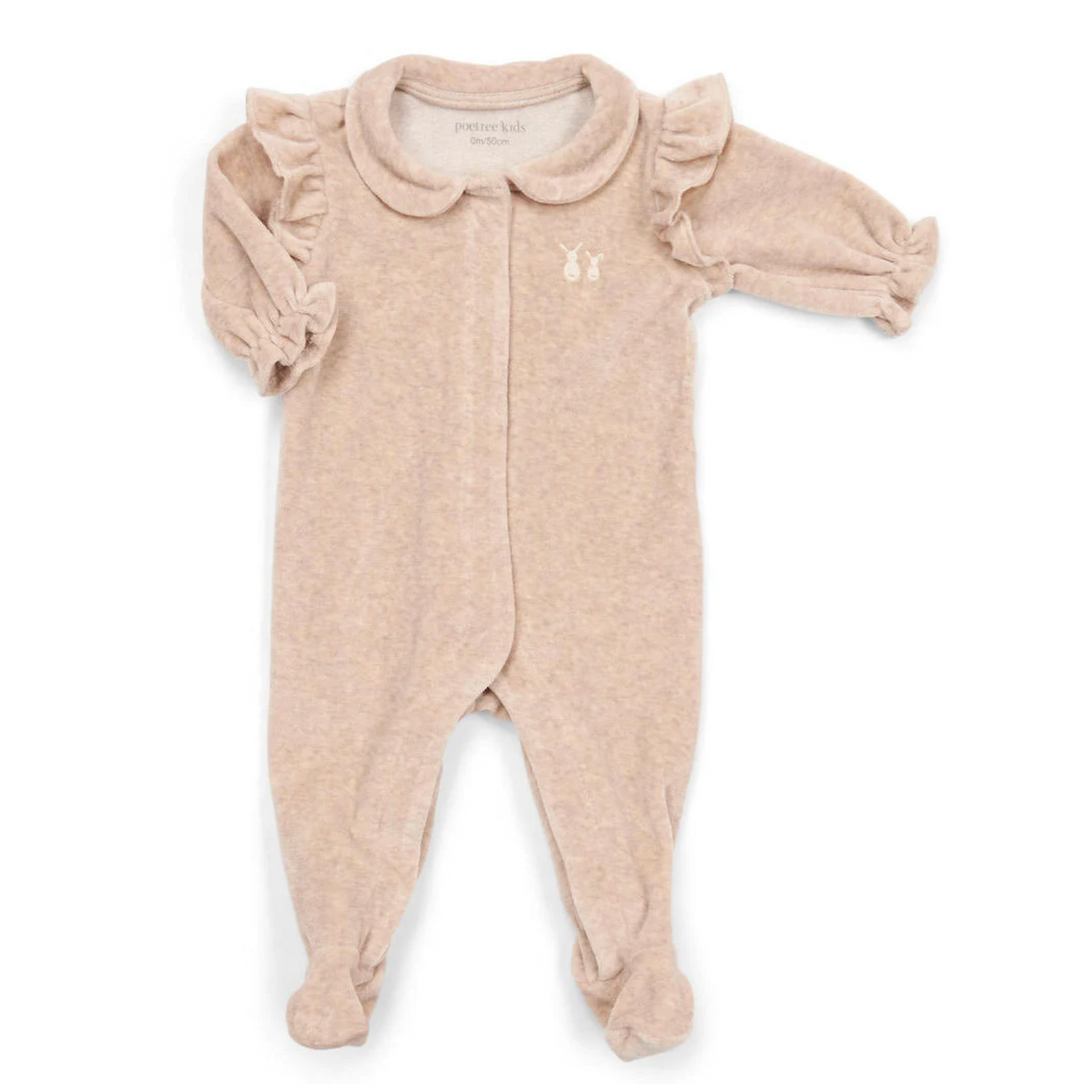 Velours baby pyjama camel of grijs - Poetree Kids