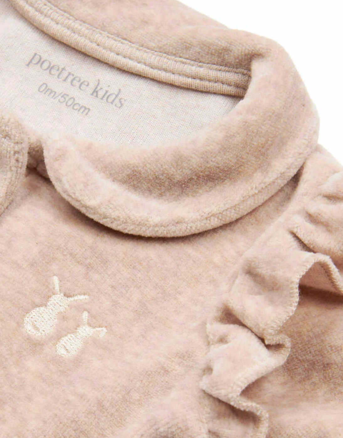 Velours baby pyjama camel of grijs - Poetree Kids