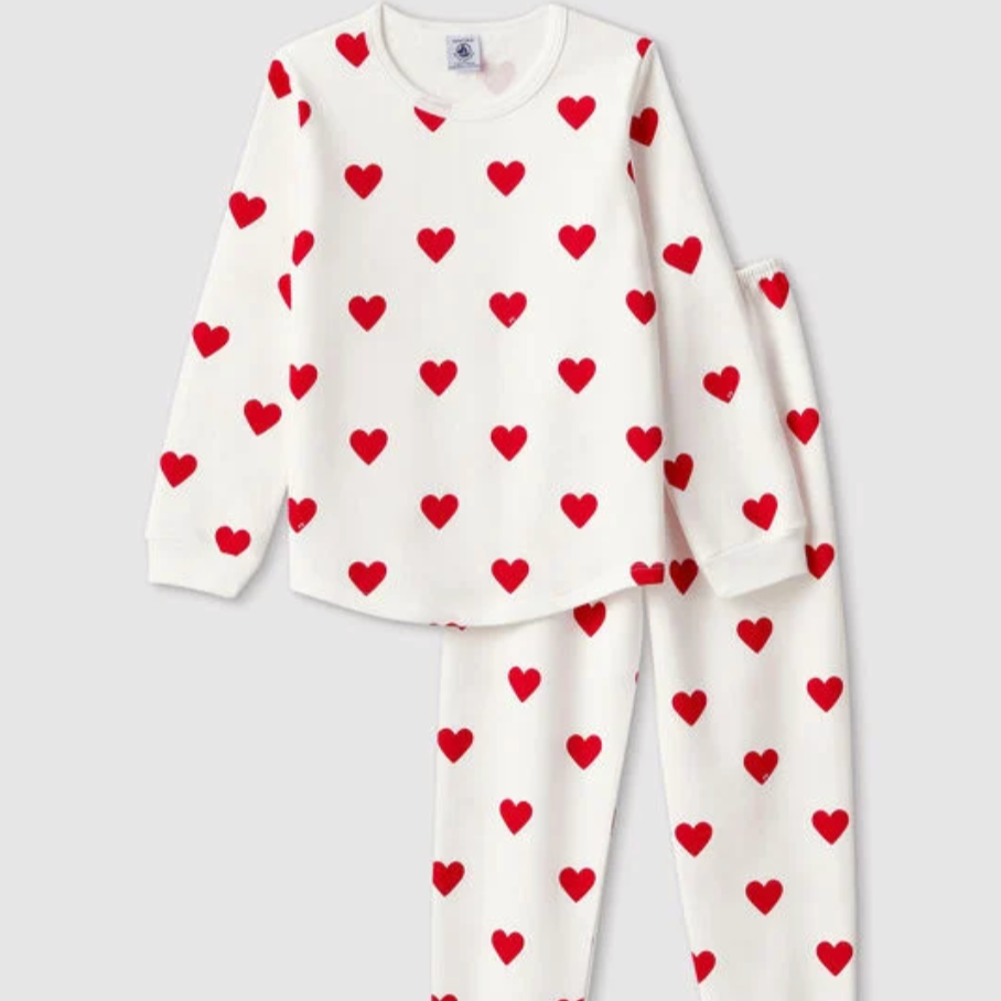 Lange meisjespyjama met hartjes - 3 jaar - Petit Bateau