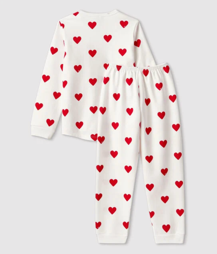 Lange meisjespyjama met hartjes - 3 jaar - Petit Bateau