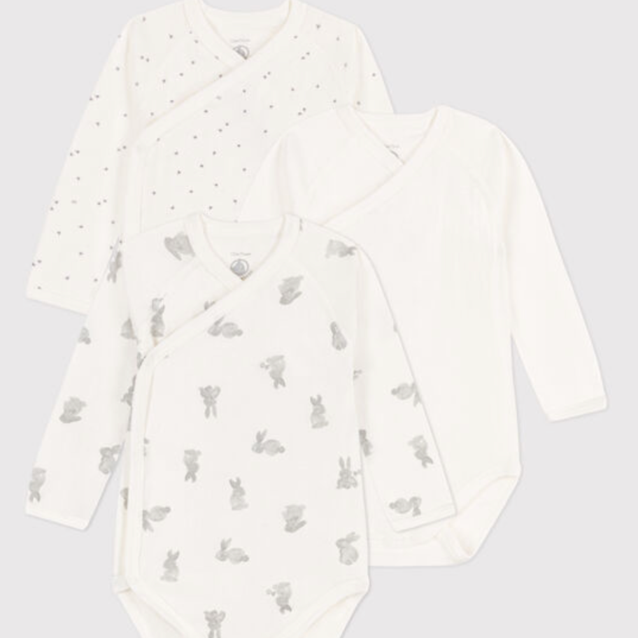 Petit Bateau - Set van 3 body's - korte mouw