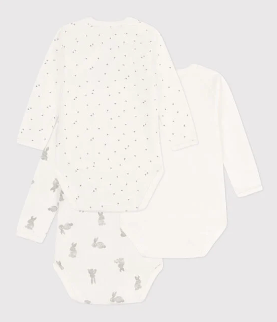 Petit Bateau - Set van 3 body's - korte mouw