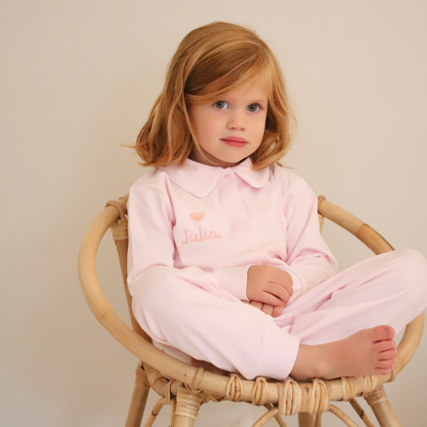Tweedelige pyjama roze of blauw - 1-10 jaar