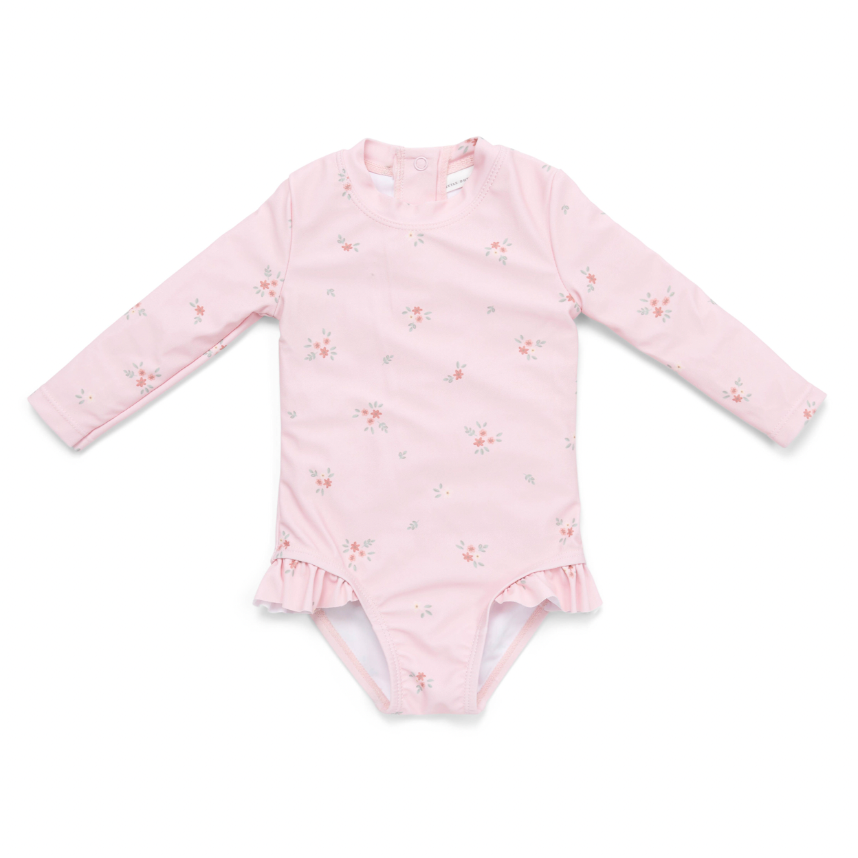 Badpak lange mouw ruches Rosy Meadows -  maat 62/68 - Little Dutch