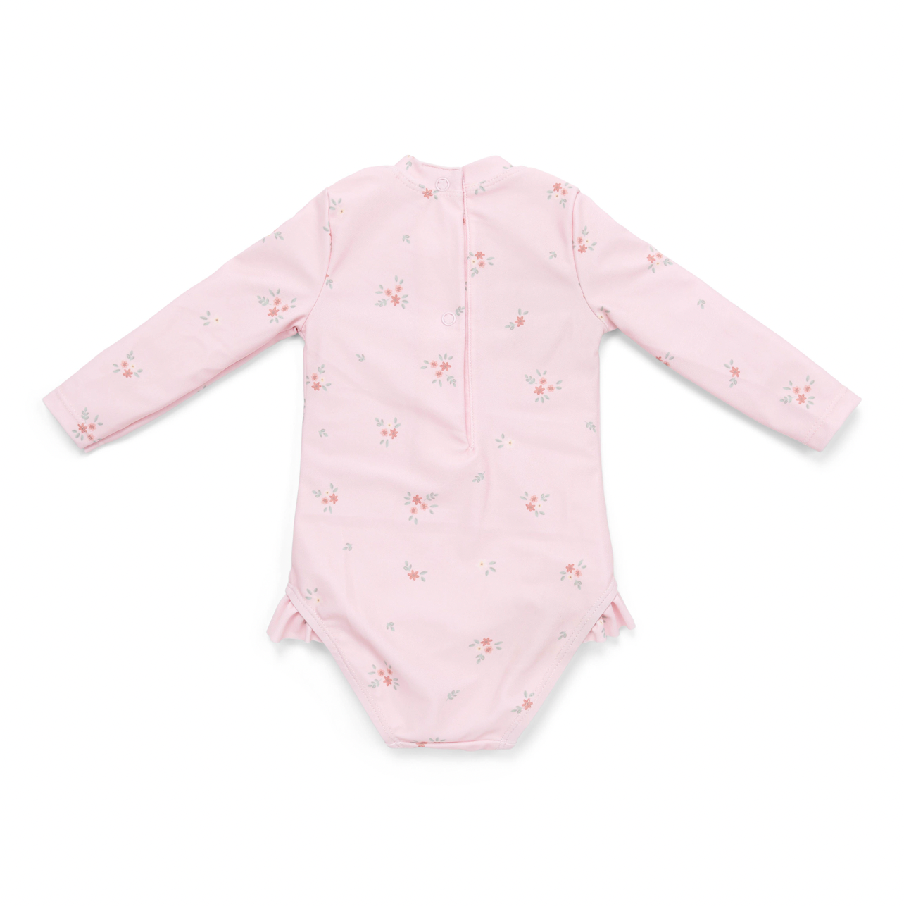 Badpak lange mouw ruches Rosy Meadows -  maat 62/68 - Little Dutch