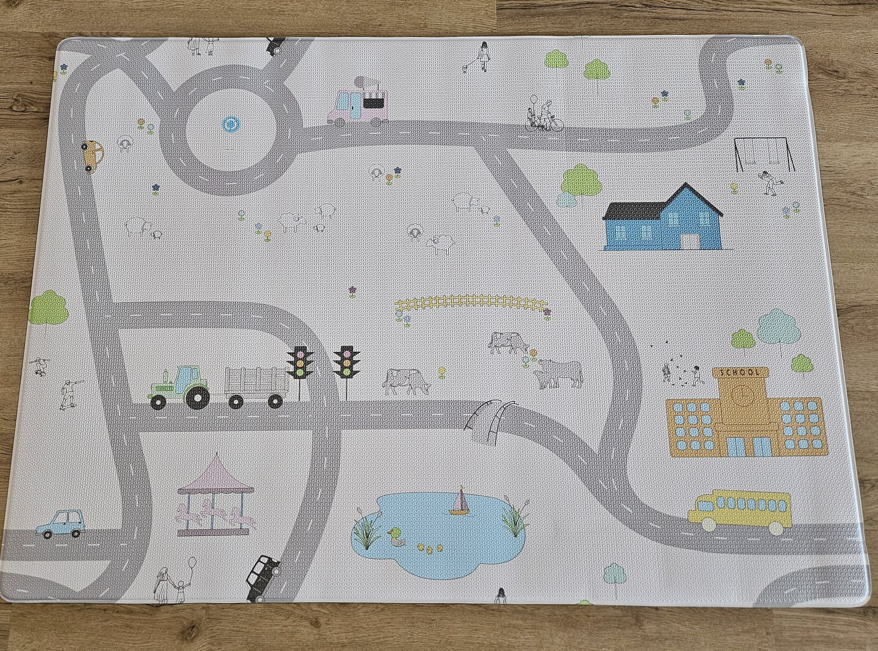 Speelmat Little Gem Comfy "Roadmaps" - all-over design - Little Gem