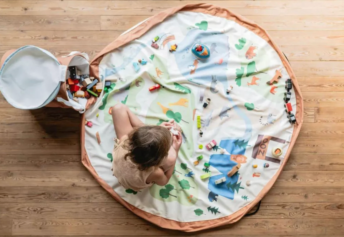 Play & Go Speelmat-Opbergzak Soo Zoo 140 cm