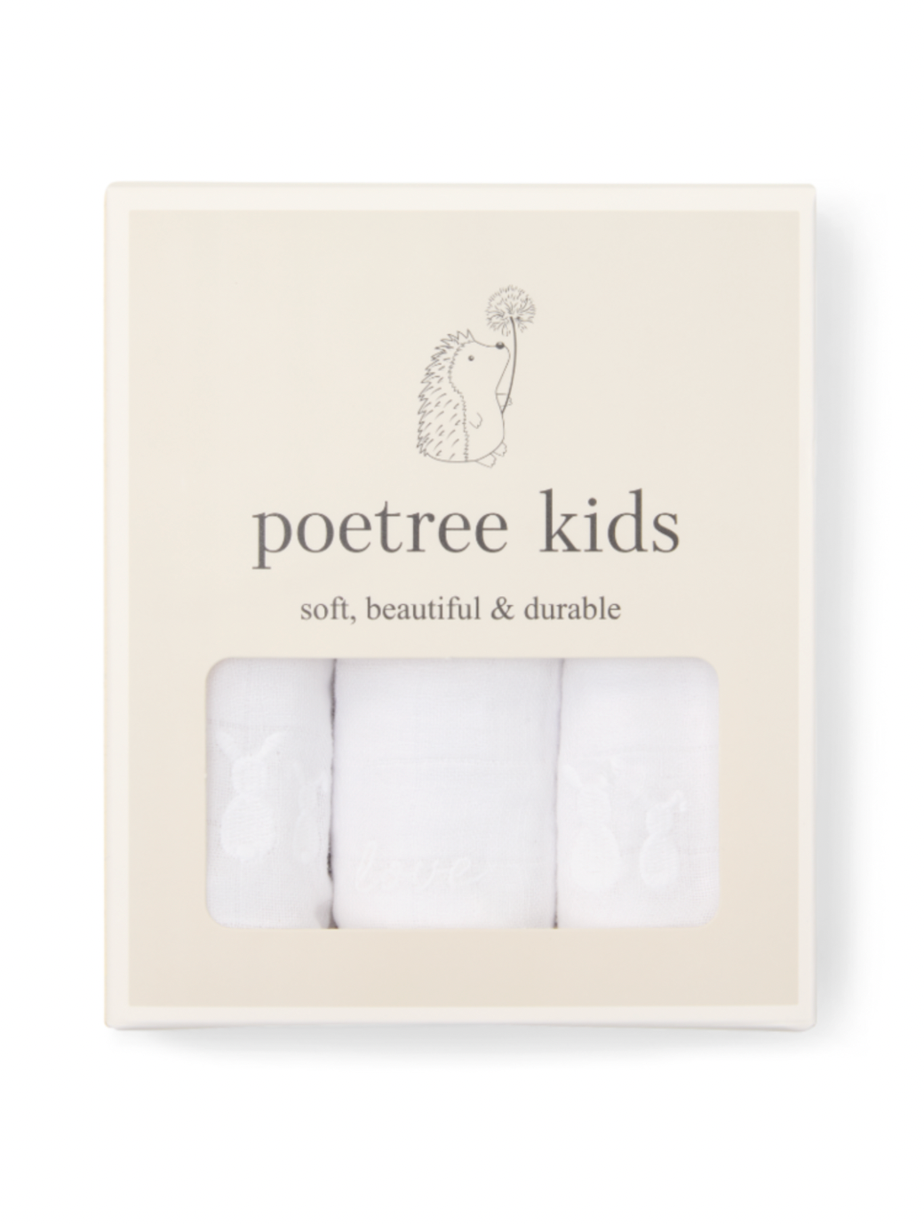 Set van 3 hydrofiele doekjes - Poetree Kids