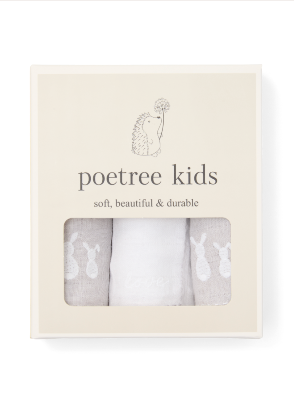 Set van 3 hydrofiele doekjes - Poetree Kids