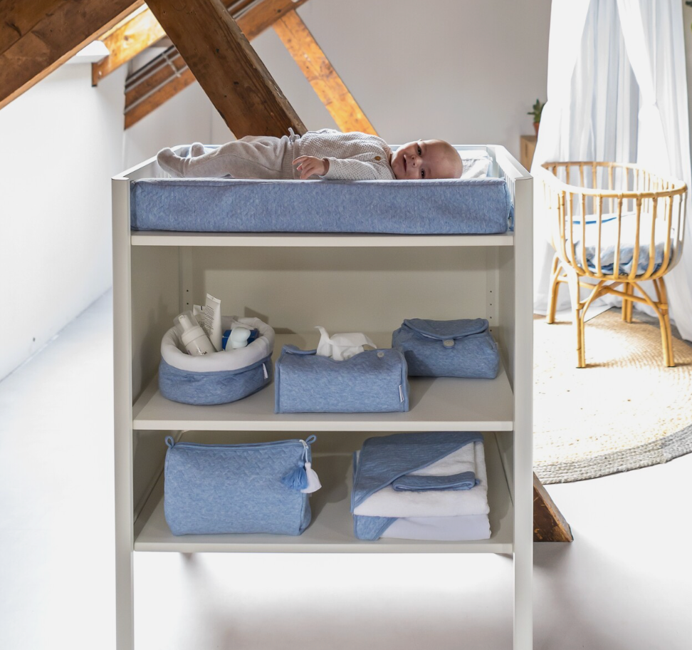Tissue box hoes Chevron Denim Blue - Poetree Kids