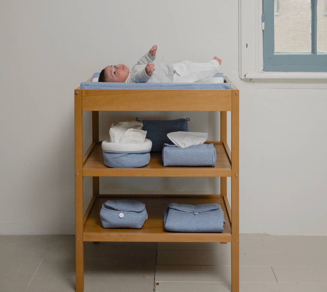 Tissue box hoes Chevron Denim Blue - Poetree Kids
