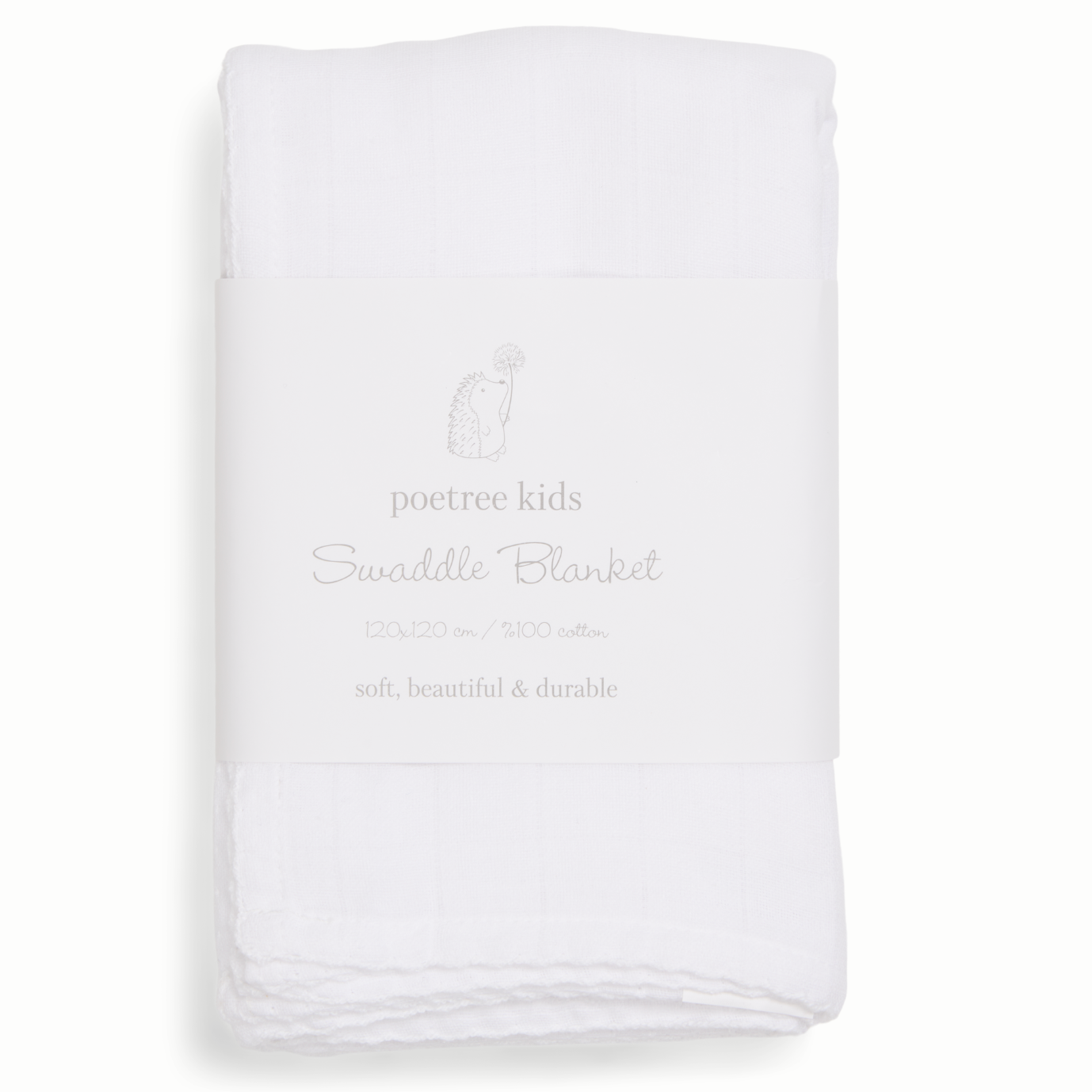 Swaddle doek 120x120cm White - Poetree Kids