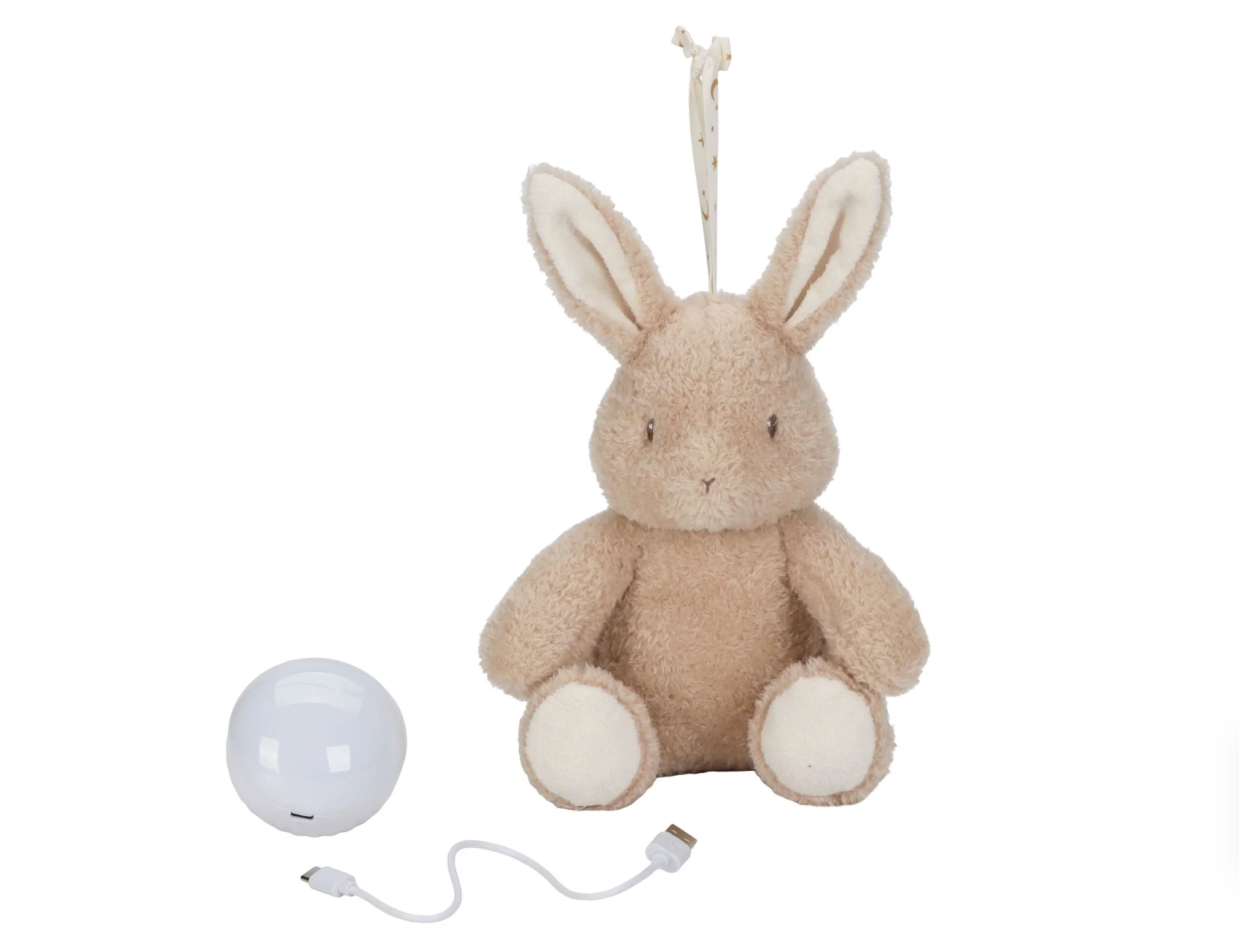 Knuffelkonijn Licht & Geluid - Beige - Baby Bunny - Little Dutch