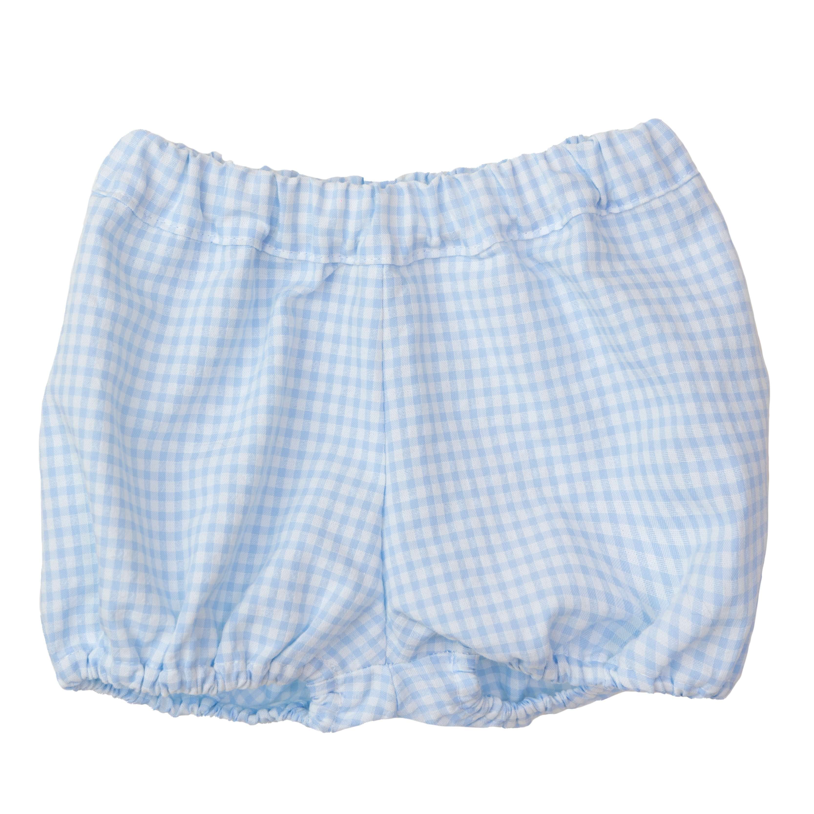 Shortje vichy blauw - Baby Gi