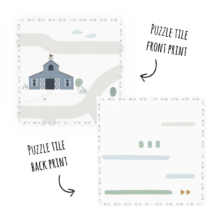 Play & Go Tiloo farm puzzlemat, storage box, and mini house