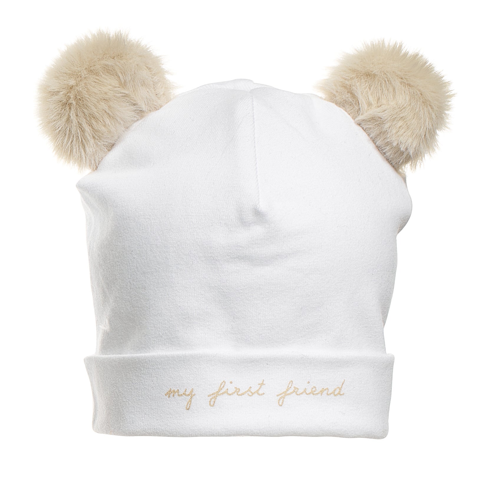 Babymutsje - wit/beige - maat 36 - First