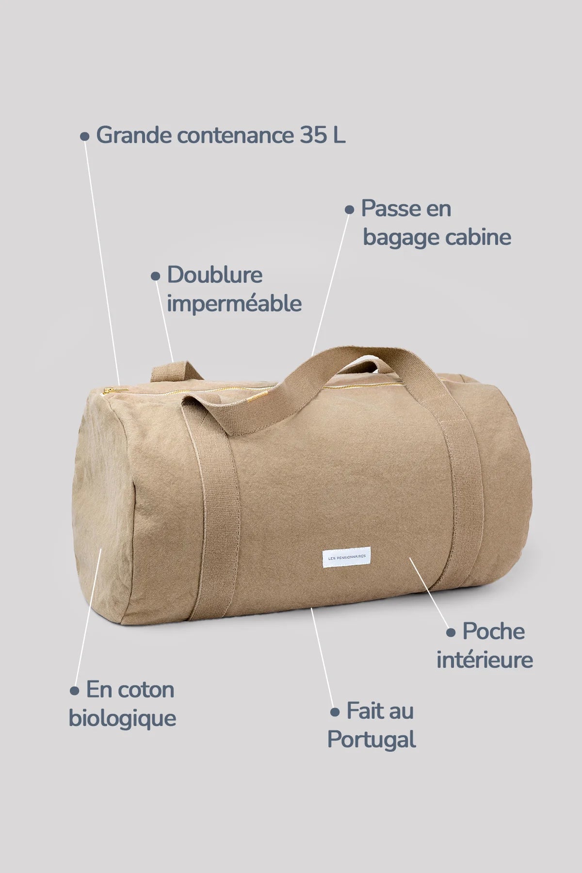 Weekendtas sand beige - Les Pensionnaires