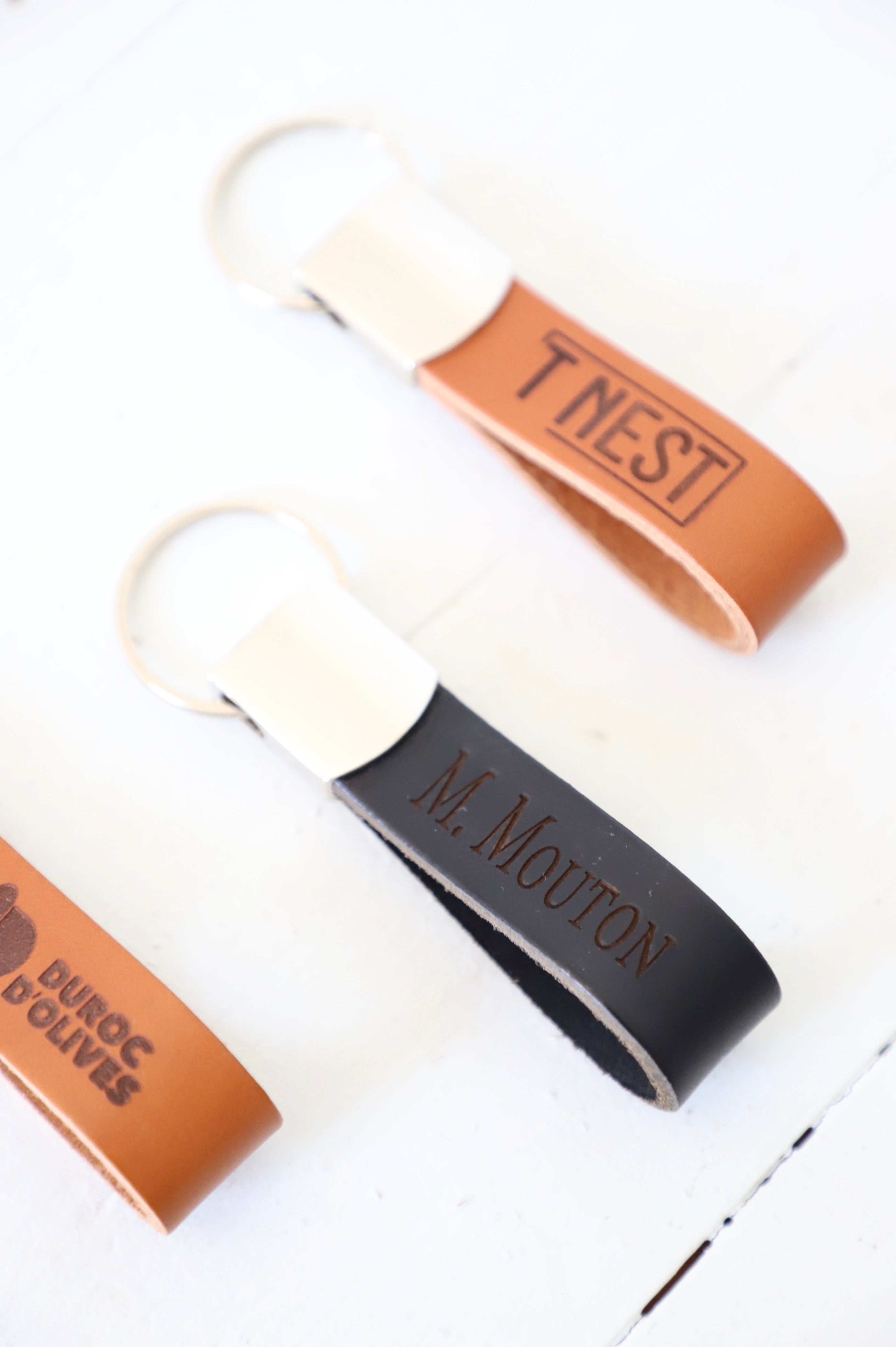 Lederen sleutelhanger