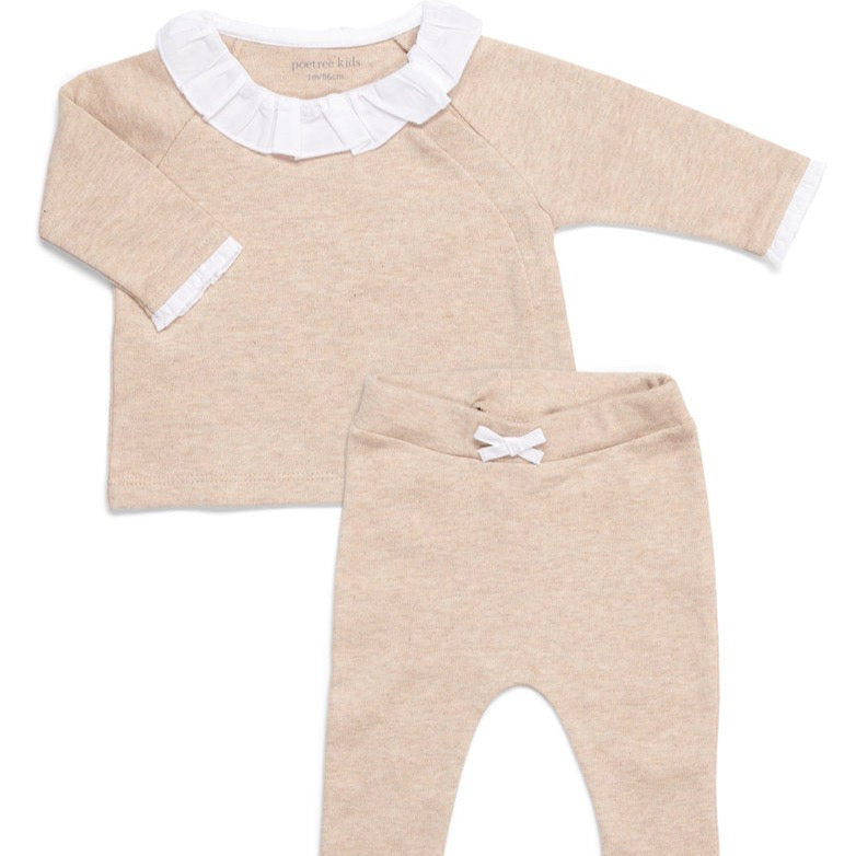 Tweedelige babyset camel of roze - Poetree Kids