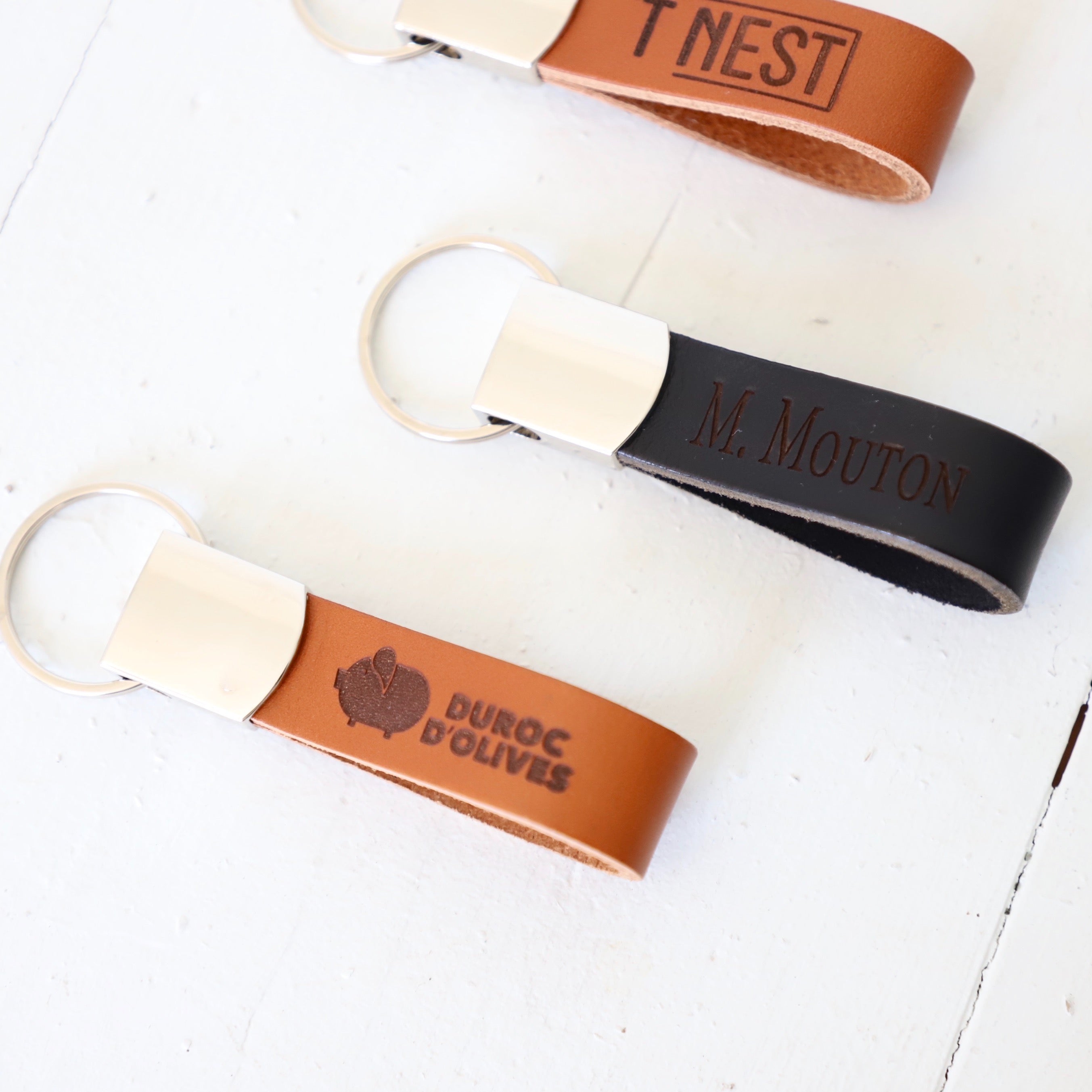 Lederen sleutelhanger