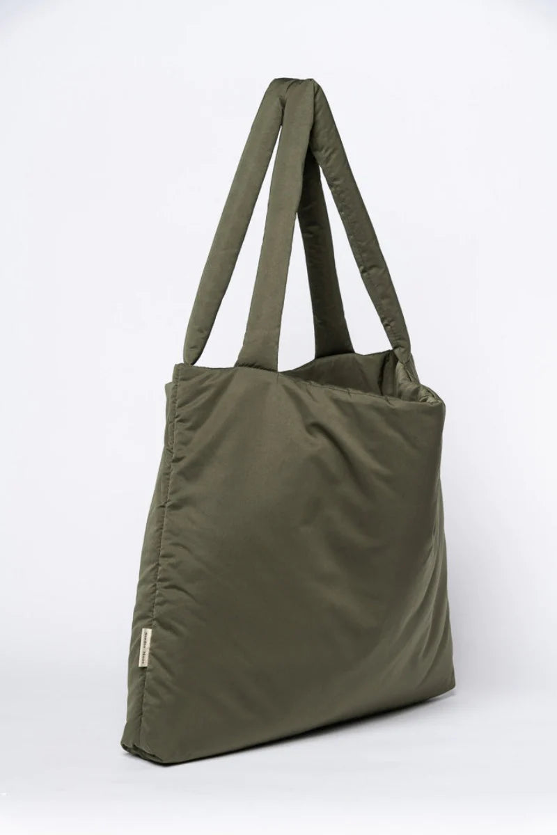 Green puffy mom-bag