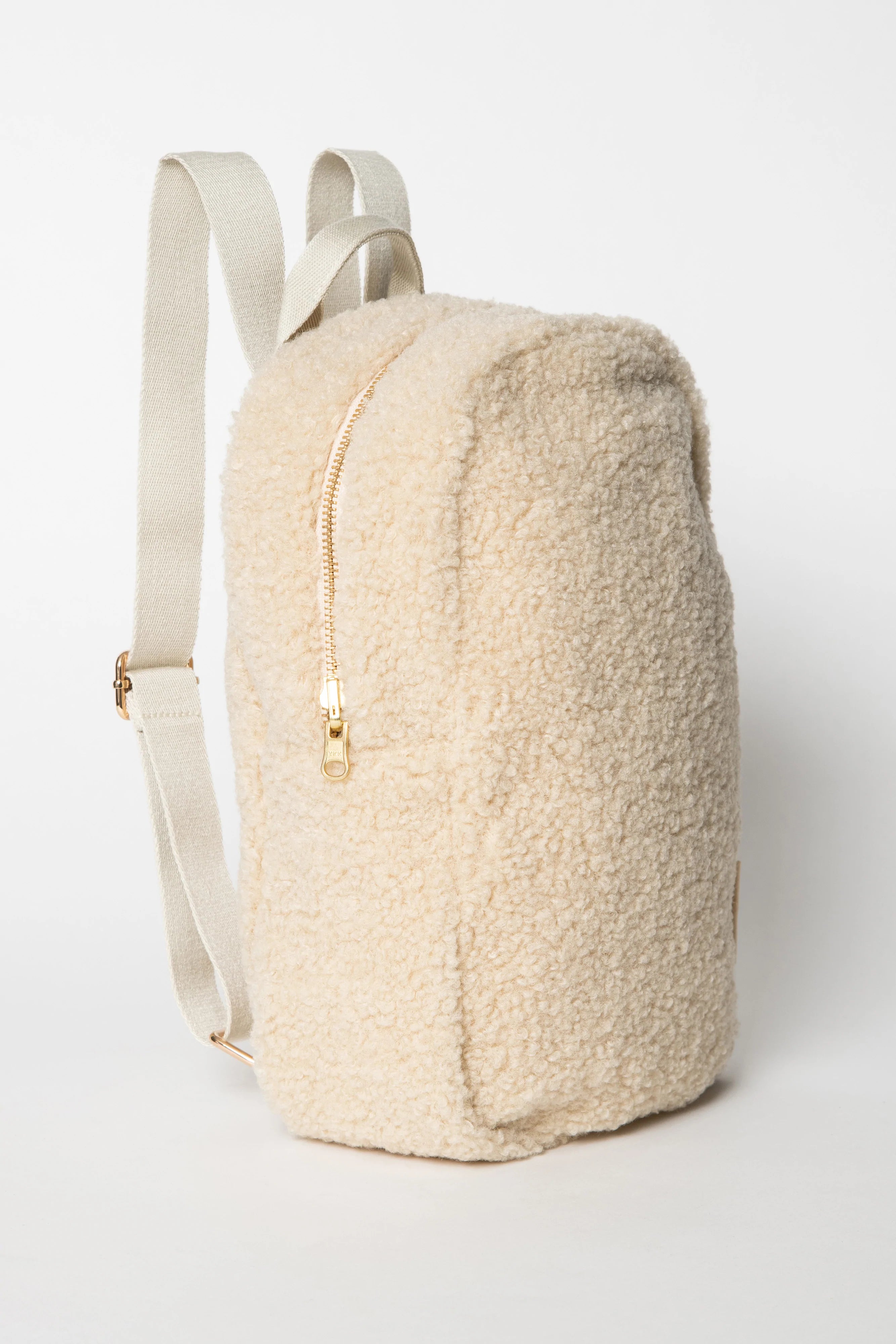 Ecru teddy mini backpack